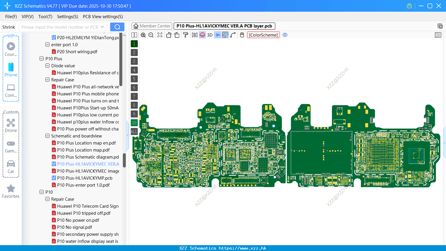 Huawei P10 Plus-HL1AVICKYMEC VER.A PCB Layer